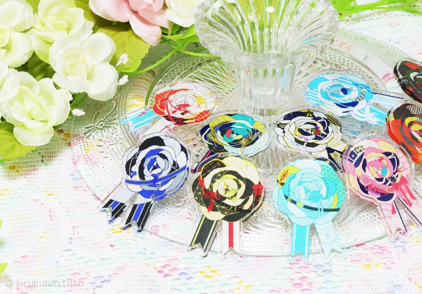 刀剣男士イメージ⑧　花のアクリルブローチ
