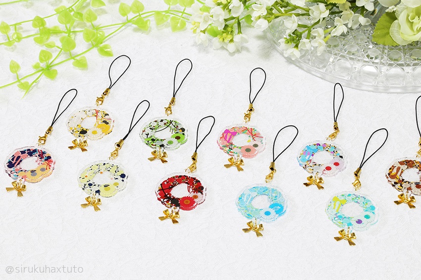 刀剣男士イメージ③　花のリースアクリルストラップ