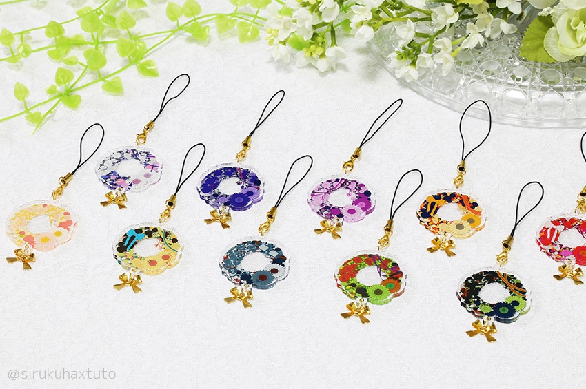 刀剣男士イメージ④　花のリースアクリルストラップ