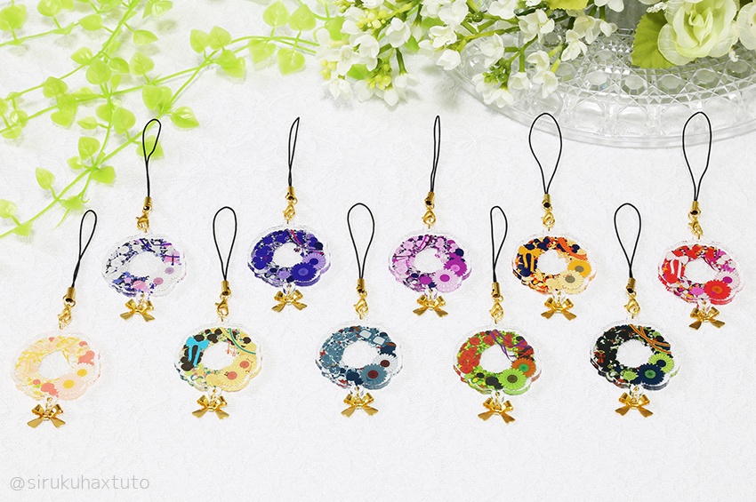 刀剣男士イメージ④ 花のリースアクリルストラップ