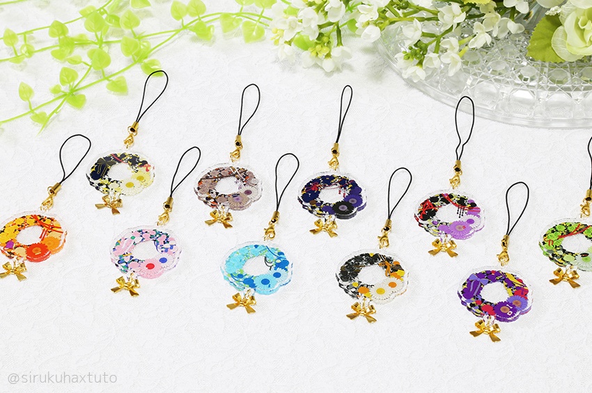 刀剣男士イメージ⑤　花のリースアクリルストラップ