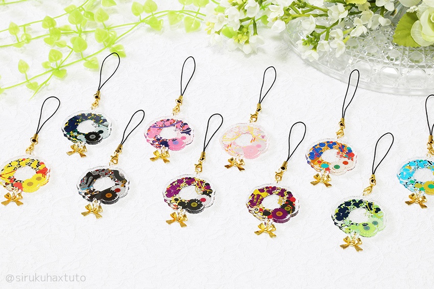 刀剣男士イメージ⑥　花のリースアクリルストラップ