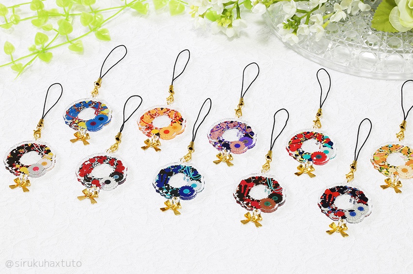 刀剣男士イメージ⑦　花のリースアクリルストラップ