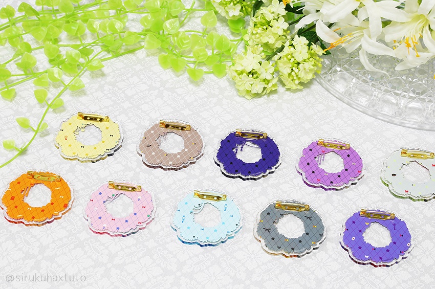 刀剣男士イメージ⑤ 花のリースアクリルブローチ