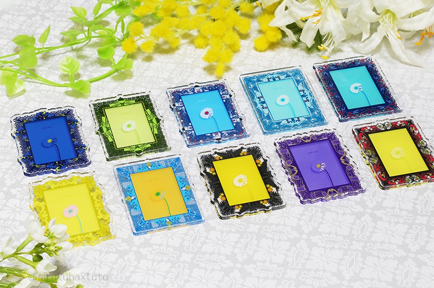 刀剣男士イメージ②　花の額縁アクリルブローチ