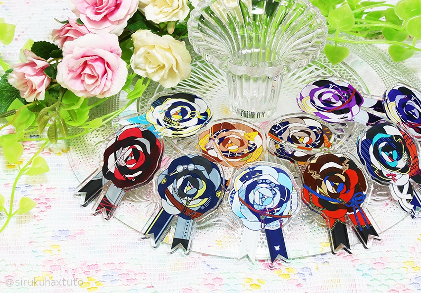 刀剣男士イメージ⑨　花のアクリルブローチ