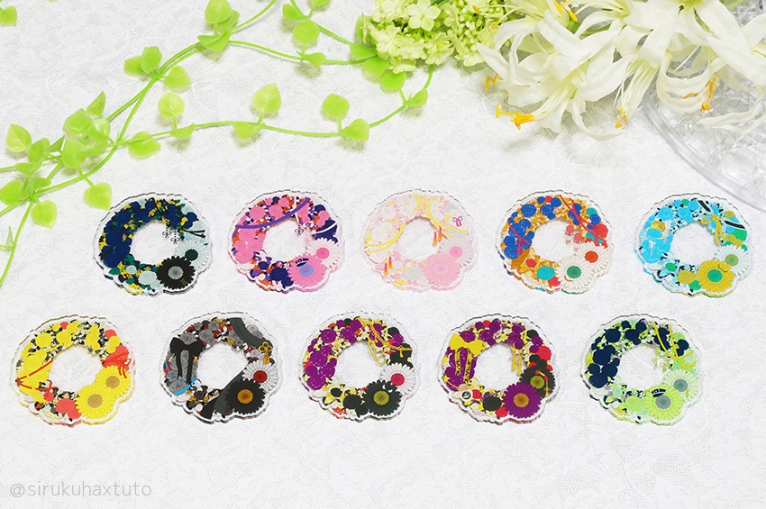 刀剣男士イメージ⑥ 花のリースアクリルブローチ