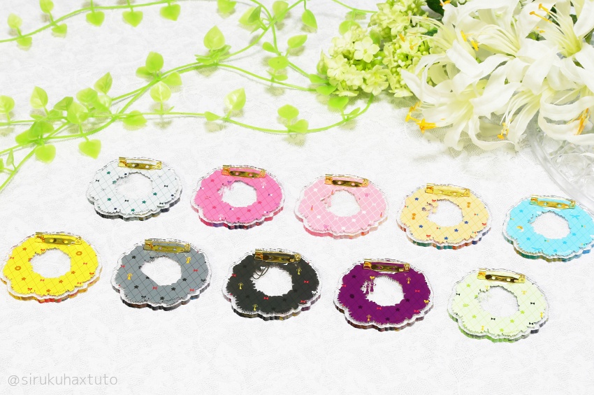 刀剣男士イメージ⑥ 花のリースアクリルブローチ