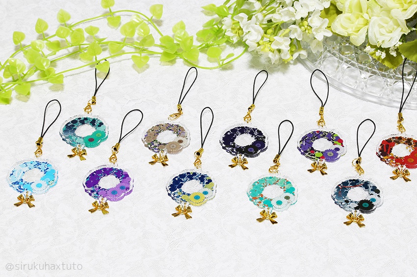 刀剣男士イメージ 軽装①　花のリースアクリルストラップ