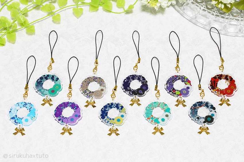 刀剣男士イメージ 軽装① 花のリースアクリルストラップ