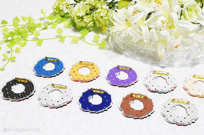 刀剣男士イメージ⑦ 花のリースアクリルブローチ