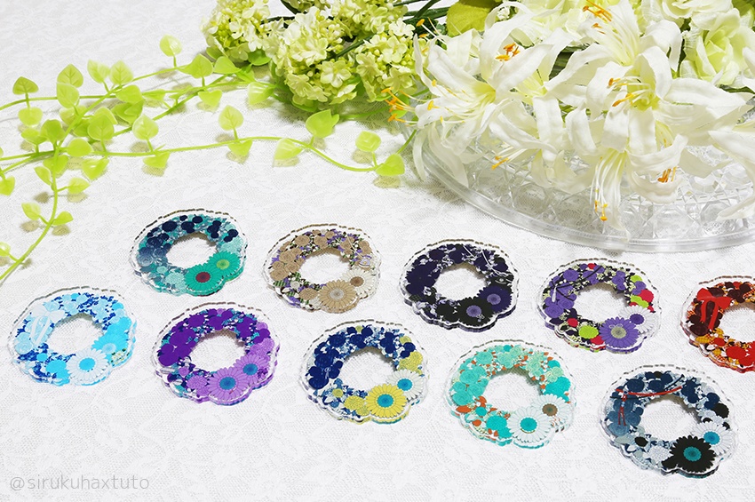 刀剣男士イメージ 軽装①　花のリースアクリルブローチ