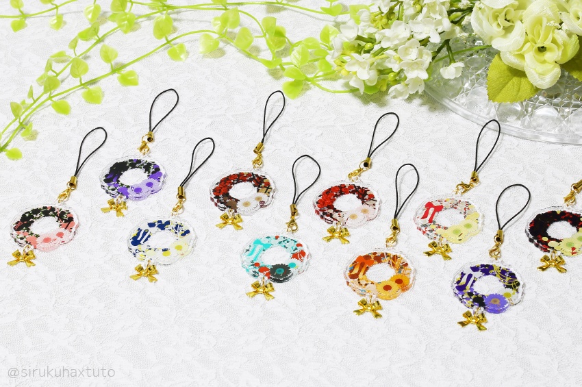 刀剣男士イメージ⑪　花のリースアクリルストラップ