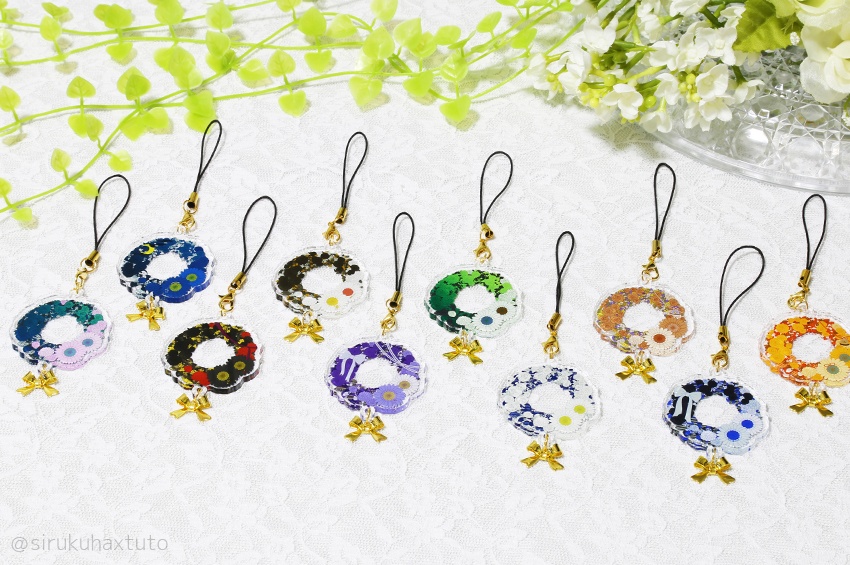 刀剣男士イメージ 軽装②　花のリースアクリルストラップ