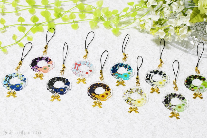 刀剣男士イメージ 軽装③　花のリースアクリルストラップ