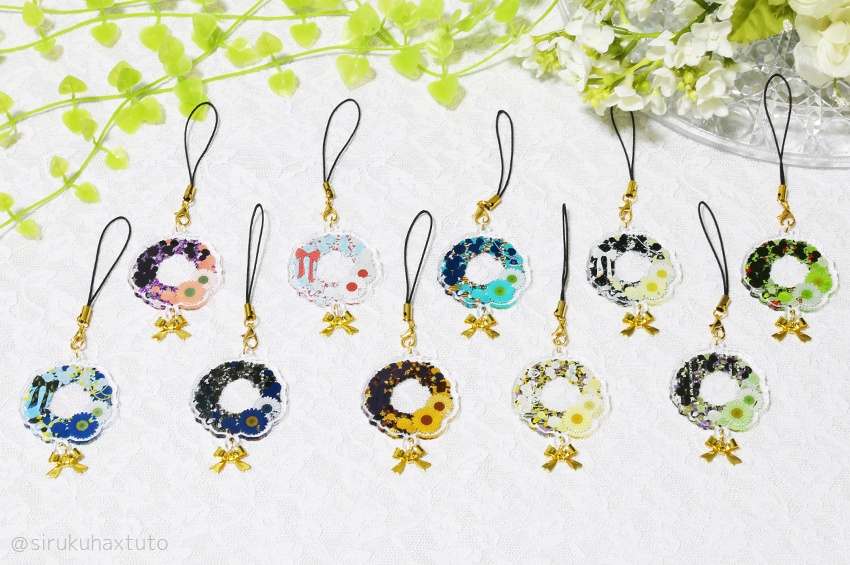 刀剣男士イメージ 軽装③ 花のリースアクリルストラップ