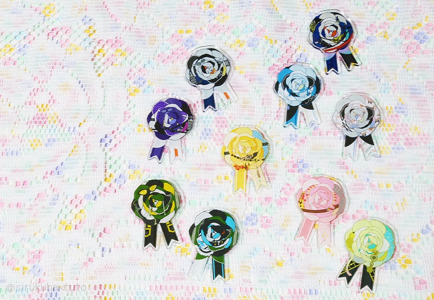 刀剣男士イメージ⑩ 花のアクリルブローチ