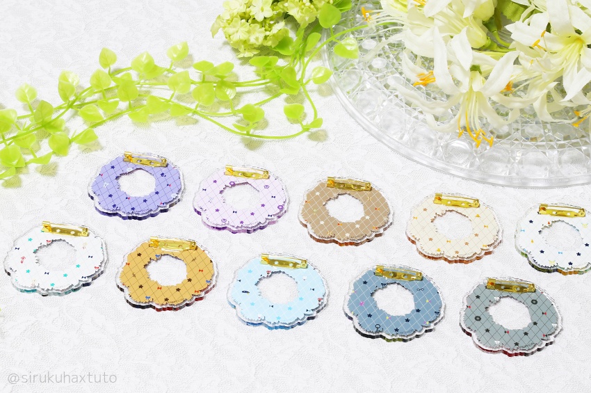 刀剣男士イメージ⑨ 花のリースアクリルブローチ