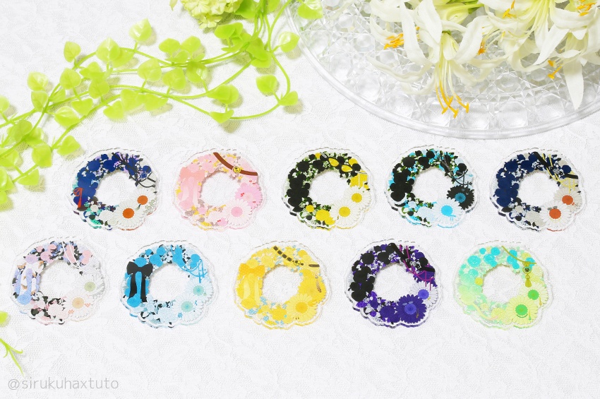 刀剣男士イメージ⑩ 花のリースアクリルブローチ