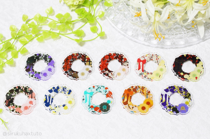 刀剣男士イメージ⑪ 花のリースアクリルブローチ