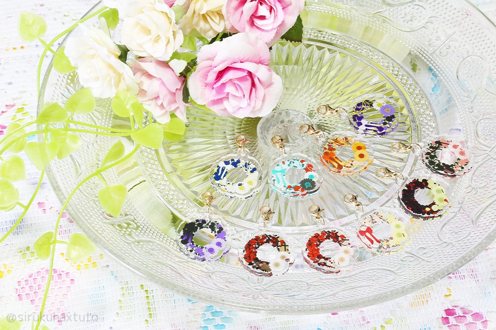 刀剣男士イメージ⑪　花のリースアクリルチャーム