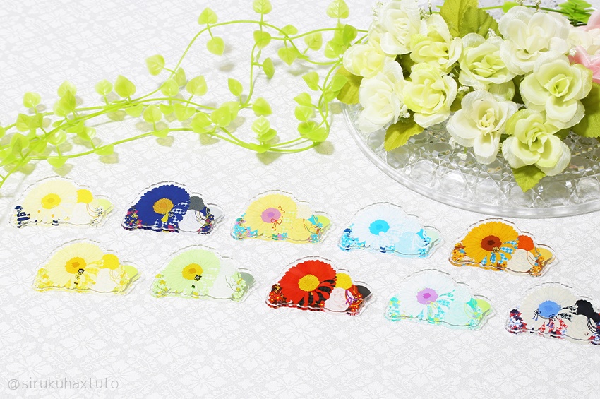 刀剣男士イメージ②　花のブーケアクリルブローチ