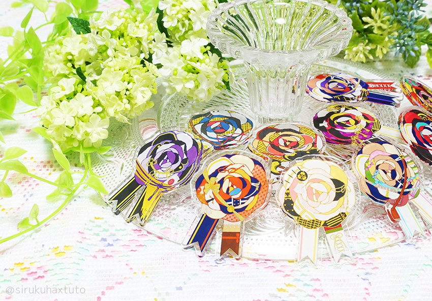 刀剣男士イメージ⑥　花のアクリルブローチ