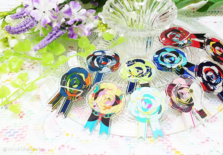 刀剣男士イメージ⑦　花のアクリルブローチ