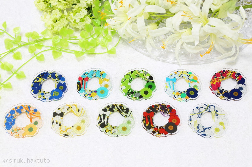 刀剣男士イメージ 花のリースアクリルブローチ