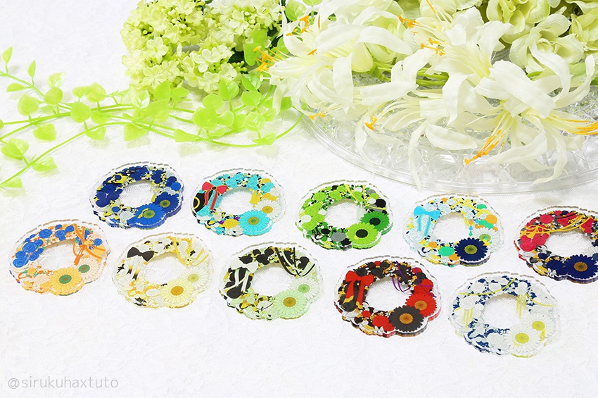 刀剣男士イメージ　花のリースアクリルブローチ