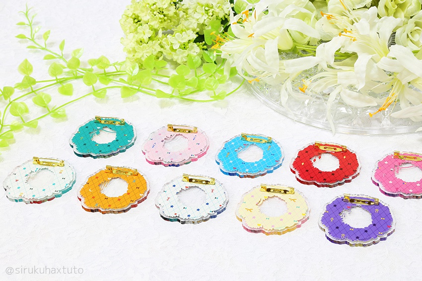 刀剣男士イメージ② 花のリースアクリルブローチ