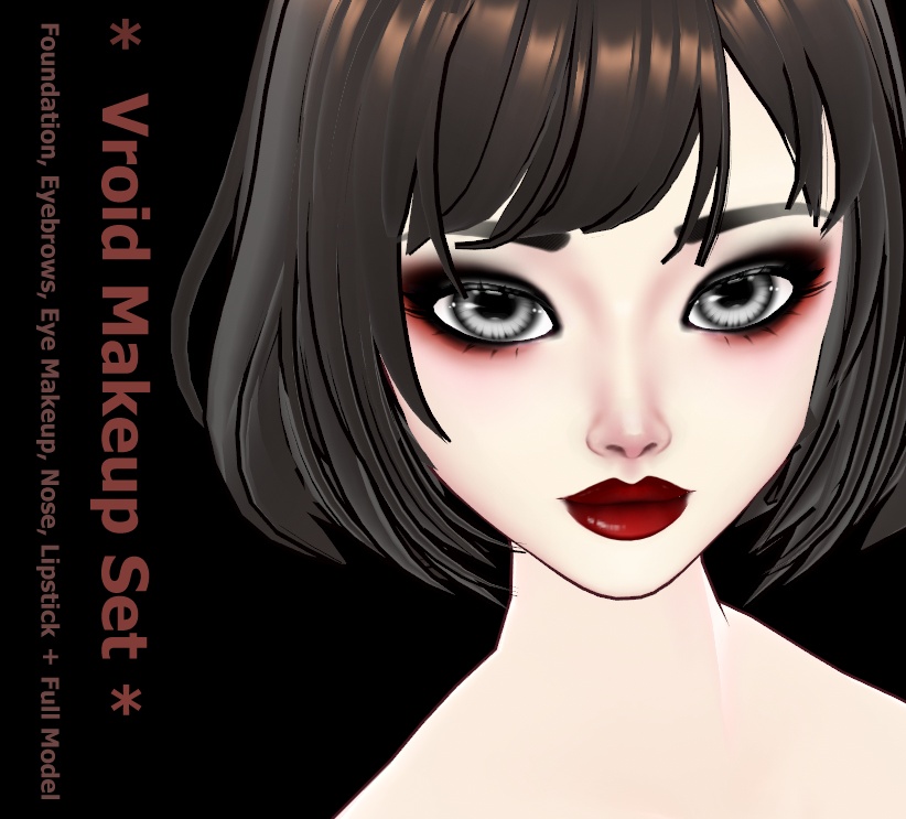 [Vroid / VRchat] Makeup Set - Crimson Nights - Makeup Custom Items + Full Body Model
