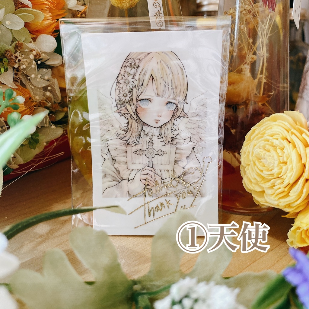 箔押しサイン入りチェキ風カード