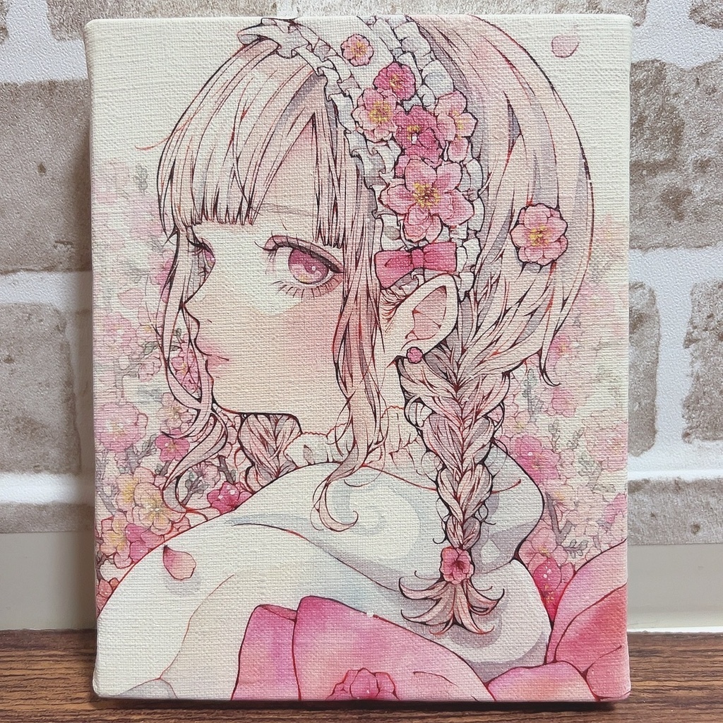桃の花キャンバス