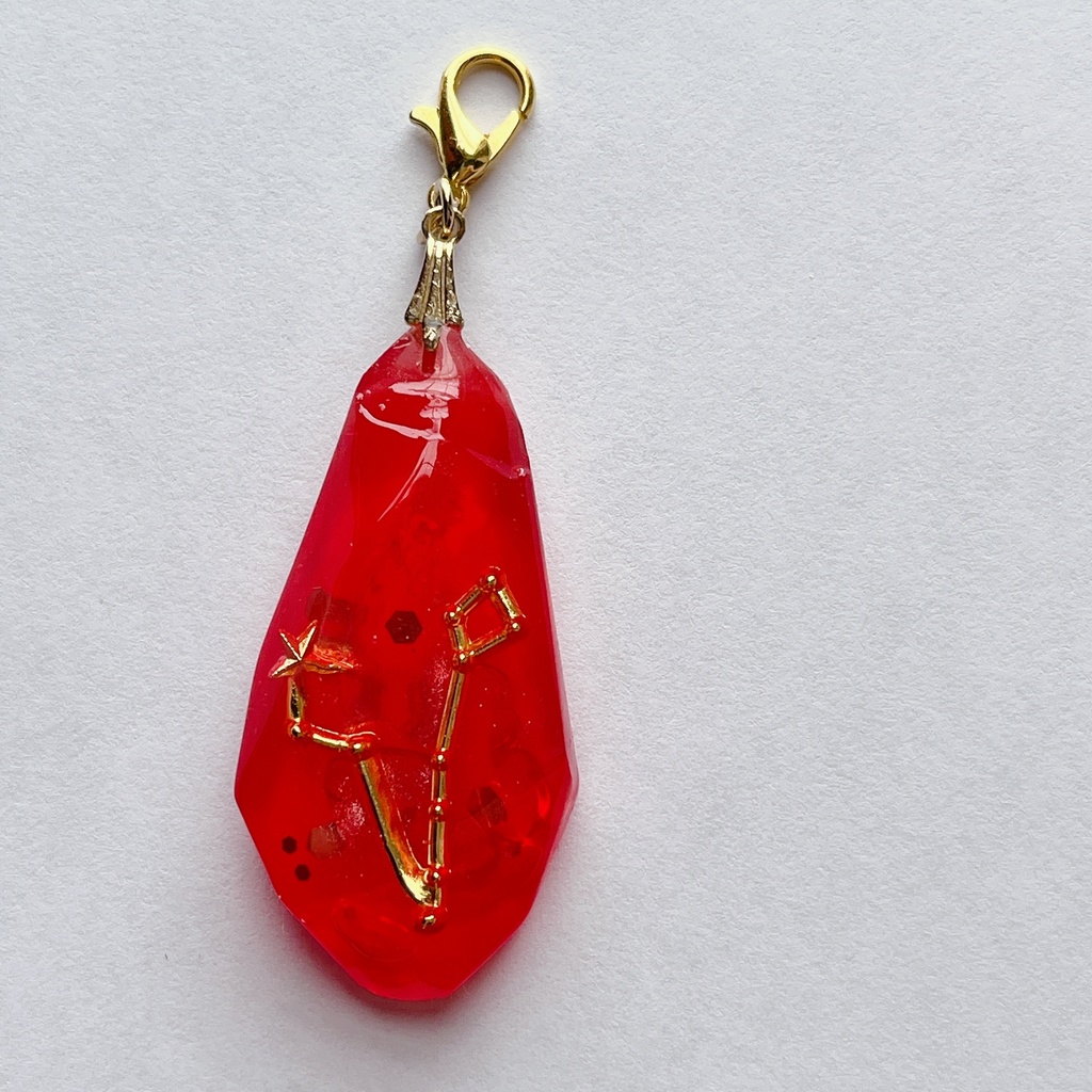 赤の十二星座の魔法石チャーム