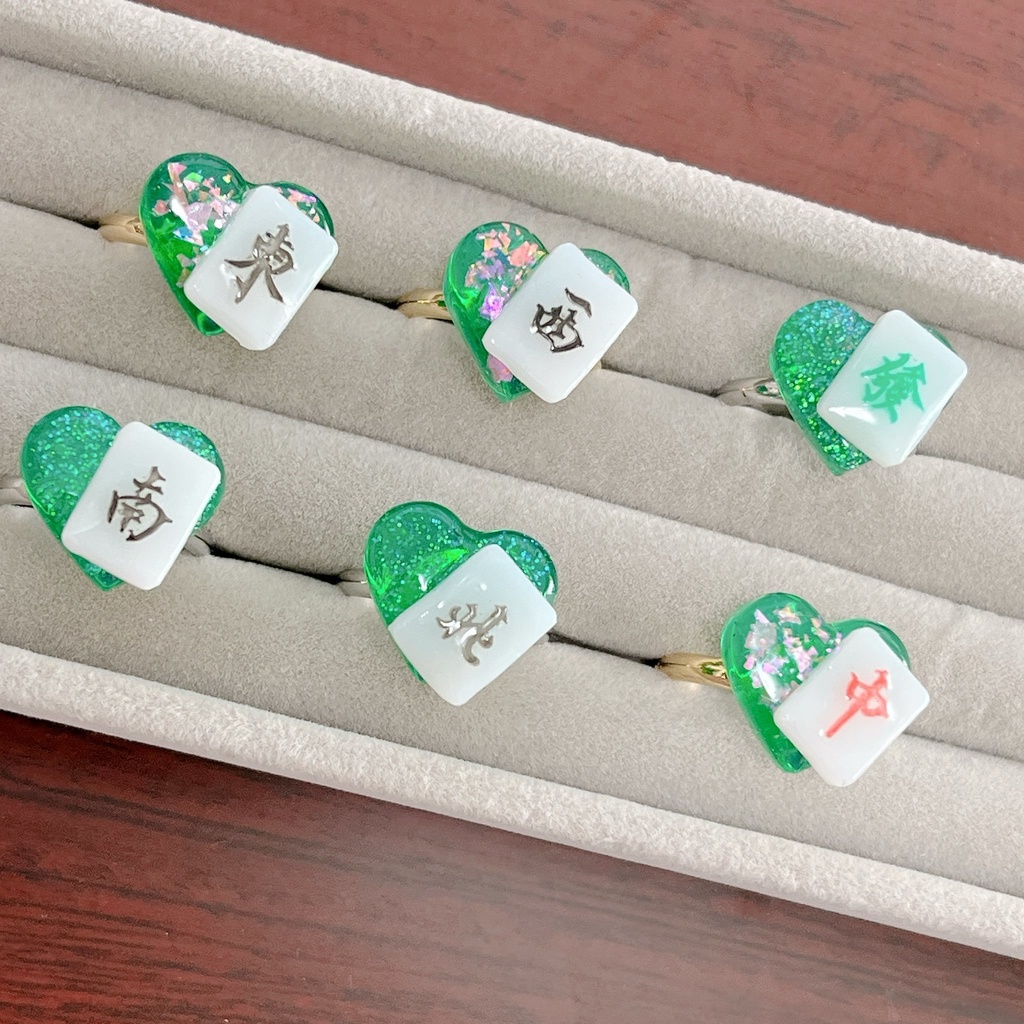 ミニ雀牌×ハートリング　グリーン