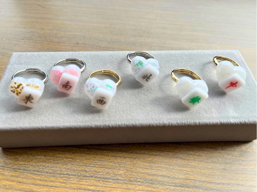 ミニ雀牌×ハートリング ホワイト