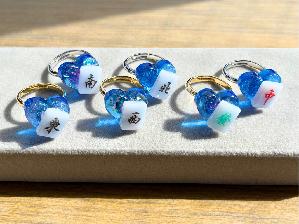 ミニ雀牌×ハートリング ブルー