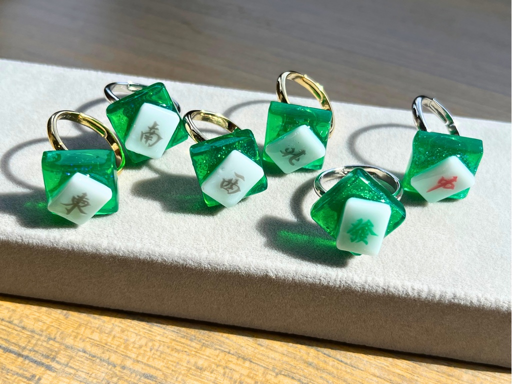 ミニ雀牌×雀卓リング グリーン