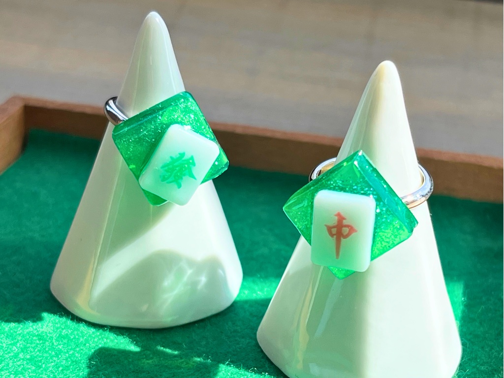 ミニ雀牌×雀卓リング グリーン