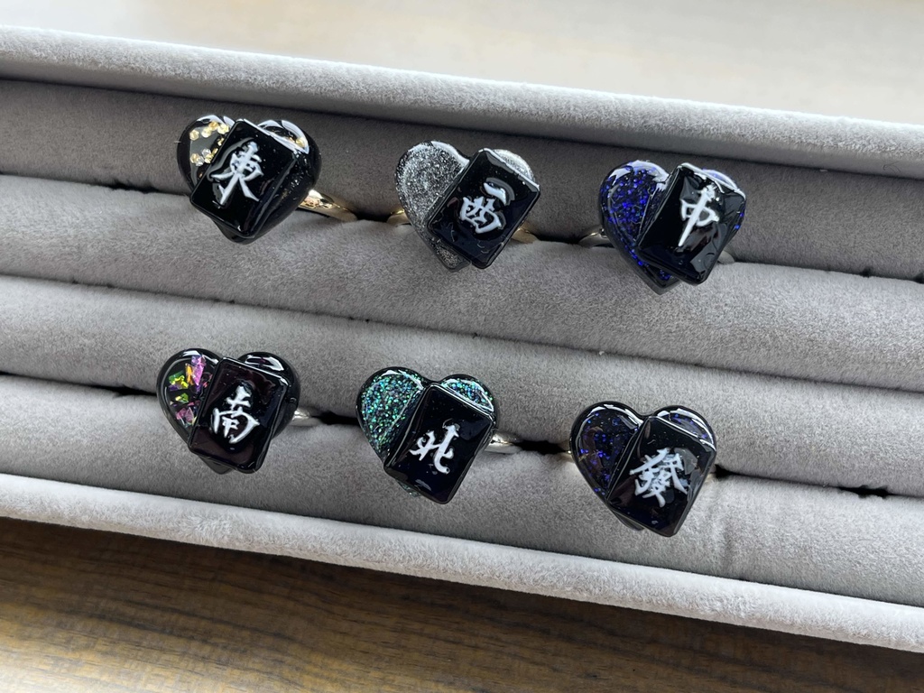 ミニ雀牌×ハートリング ブラック