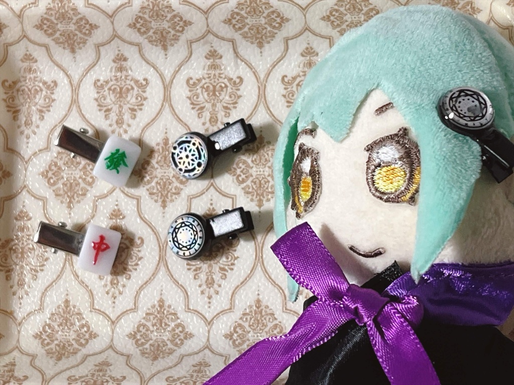 ドール、ぬいぐるみ用ヘアクリップ