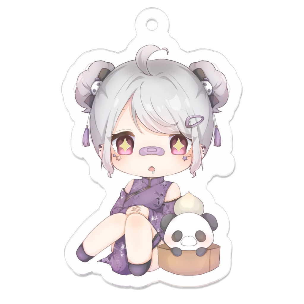 きりんのまつげアクリルキーホルダー（チャイナver.）