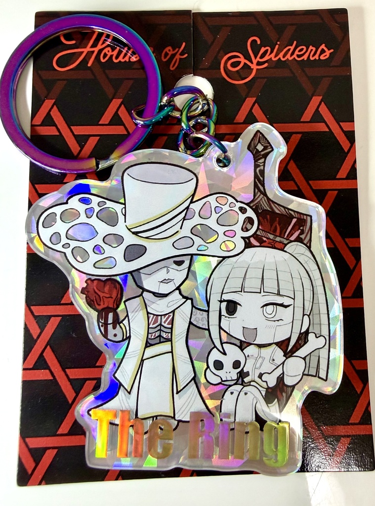 蜘蛛の巣の親子ホログラムアクキー