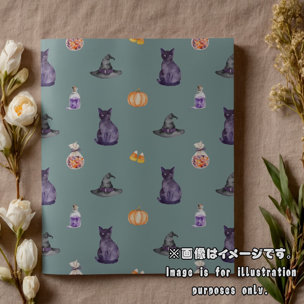 ハロウィン デジタルペーパー 水彩 パステルカラー シームレスパターン 全20枚(10柄×2色)