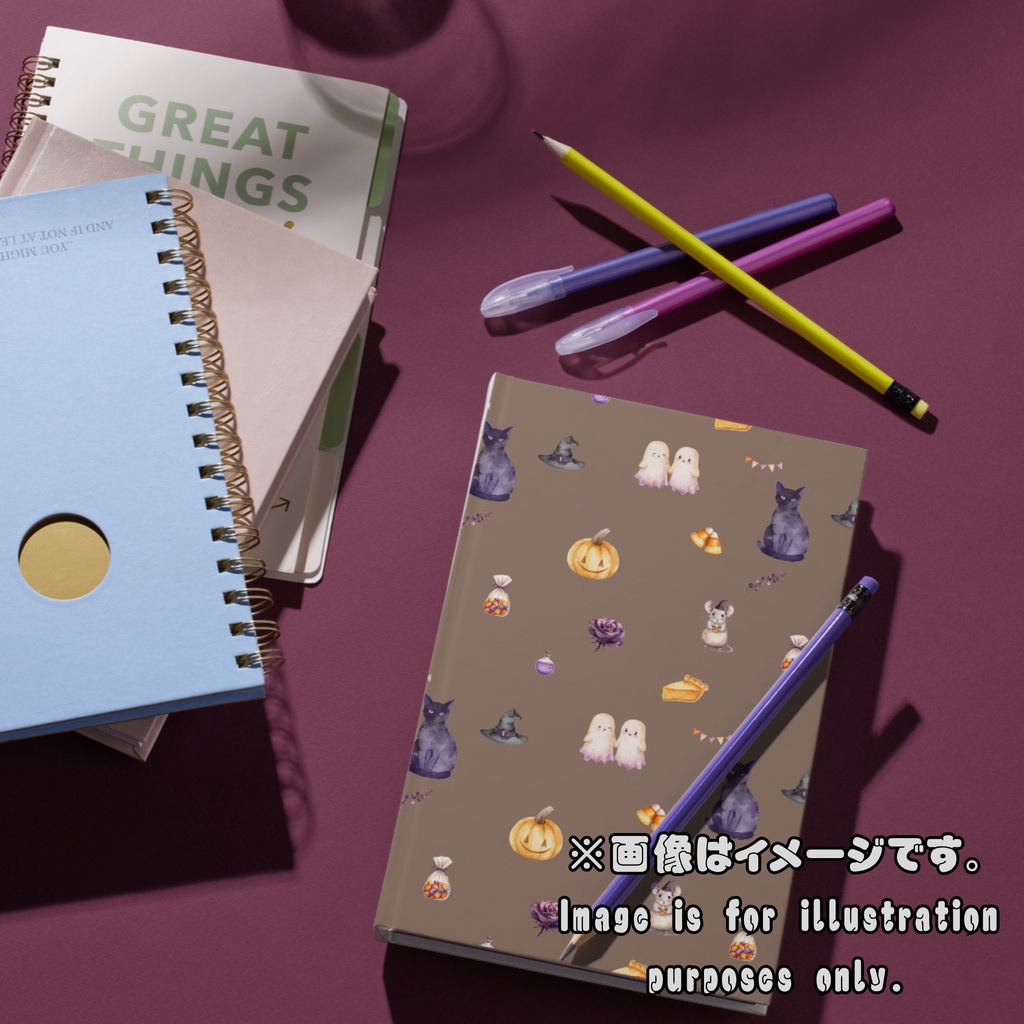ハロウィン デジタルペーパー 水彩 パステルカラー シームレスパターン 全20枚(10柄×2色)