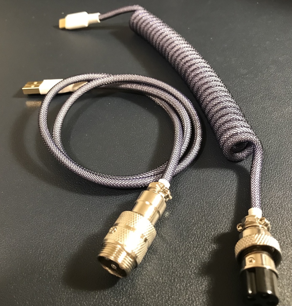 カスタムUSBケーブル パープルホワイト