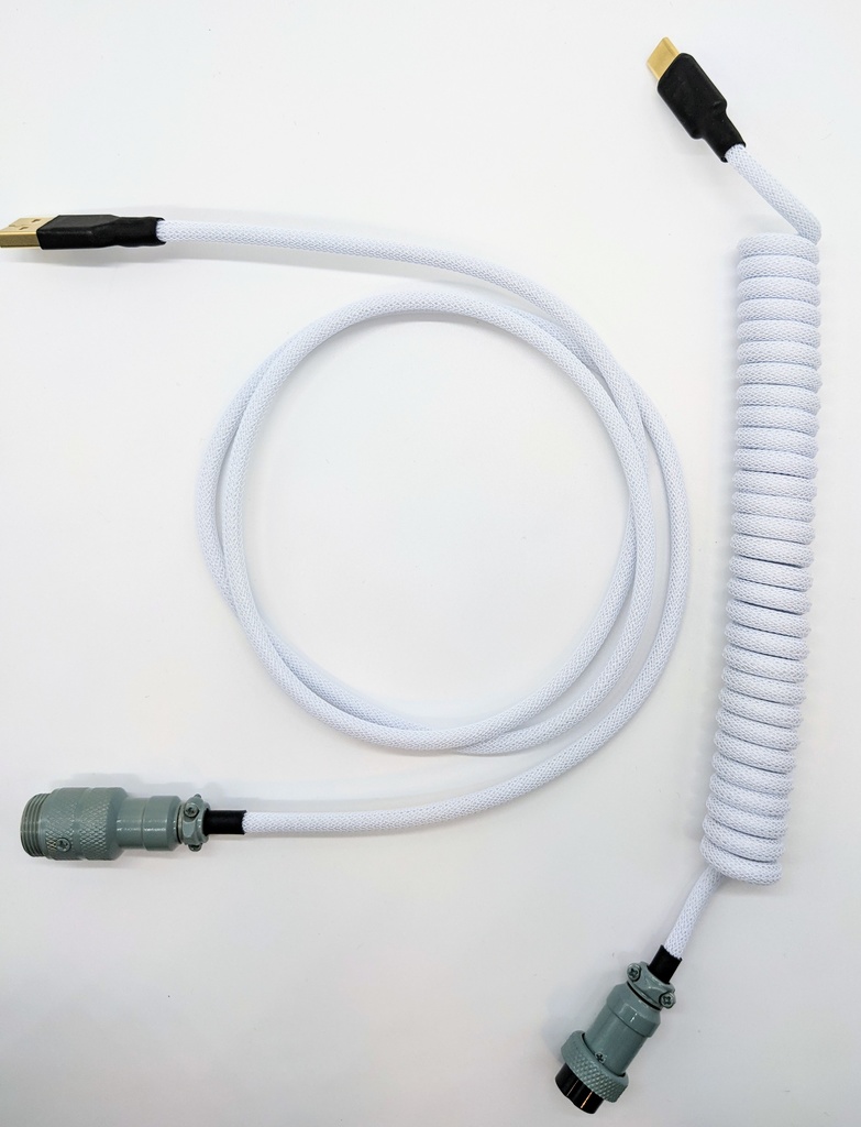 カスタムUSBケーブル ホワイトxグリーン