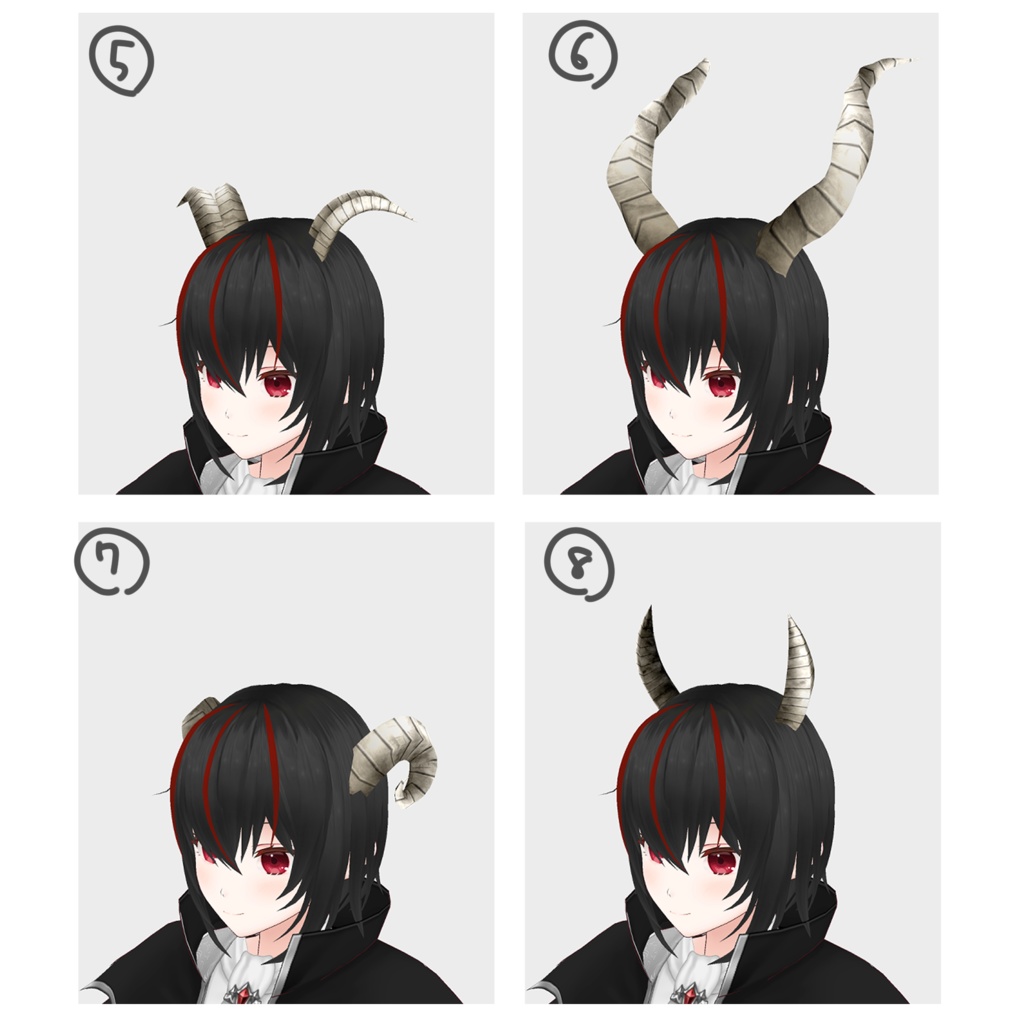 【VRoid正式版】いろいろ角 全8種 VRoid Hone&Textures