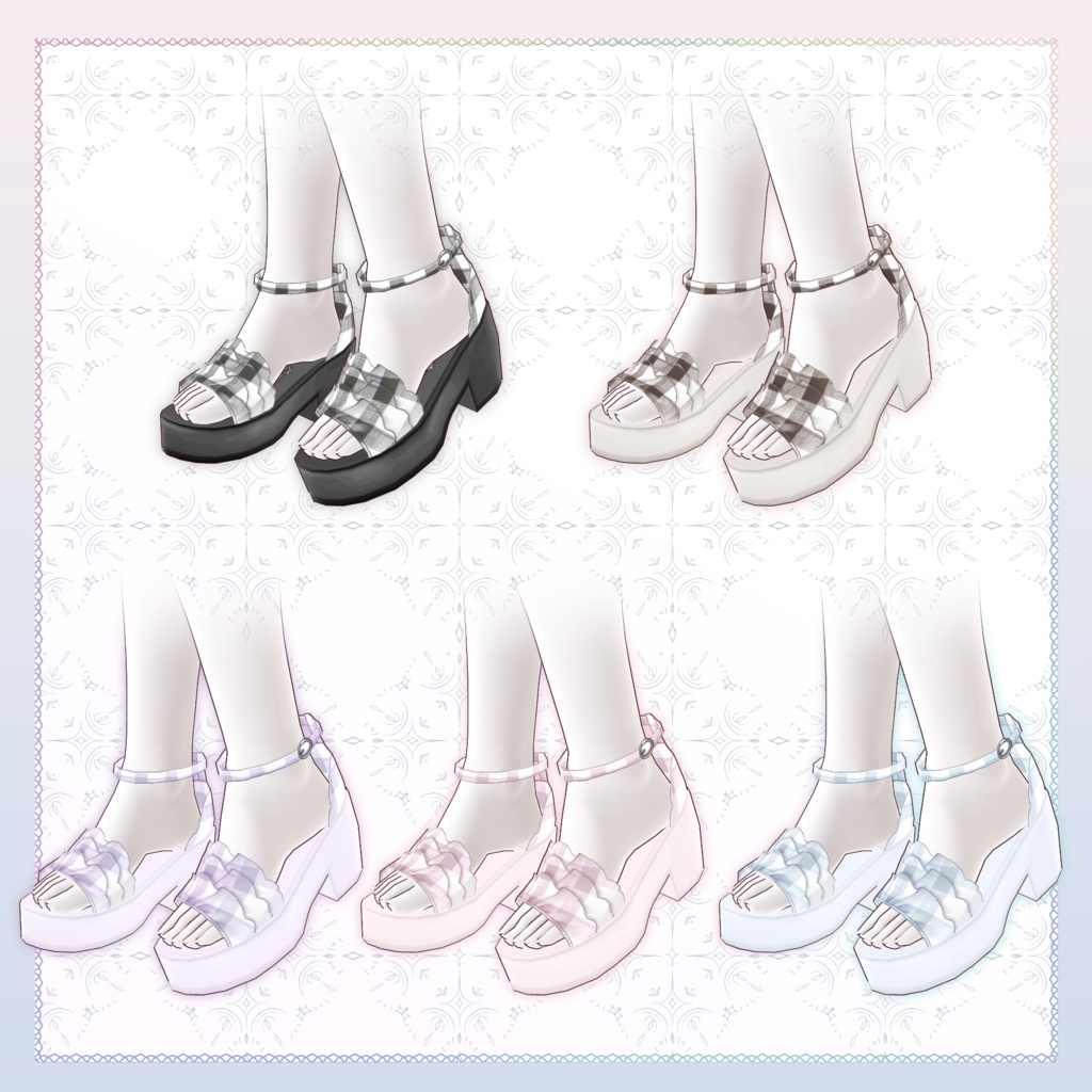 【VRoid正式版】フリルチェック水着 Furiru check swim wear